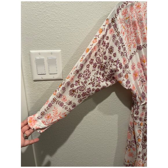 POUPETTE ST BARTH Bohemian Floral Long Shirt Ilona Asymmetrical Long Dress - Picture 5 of 7